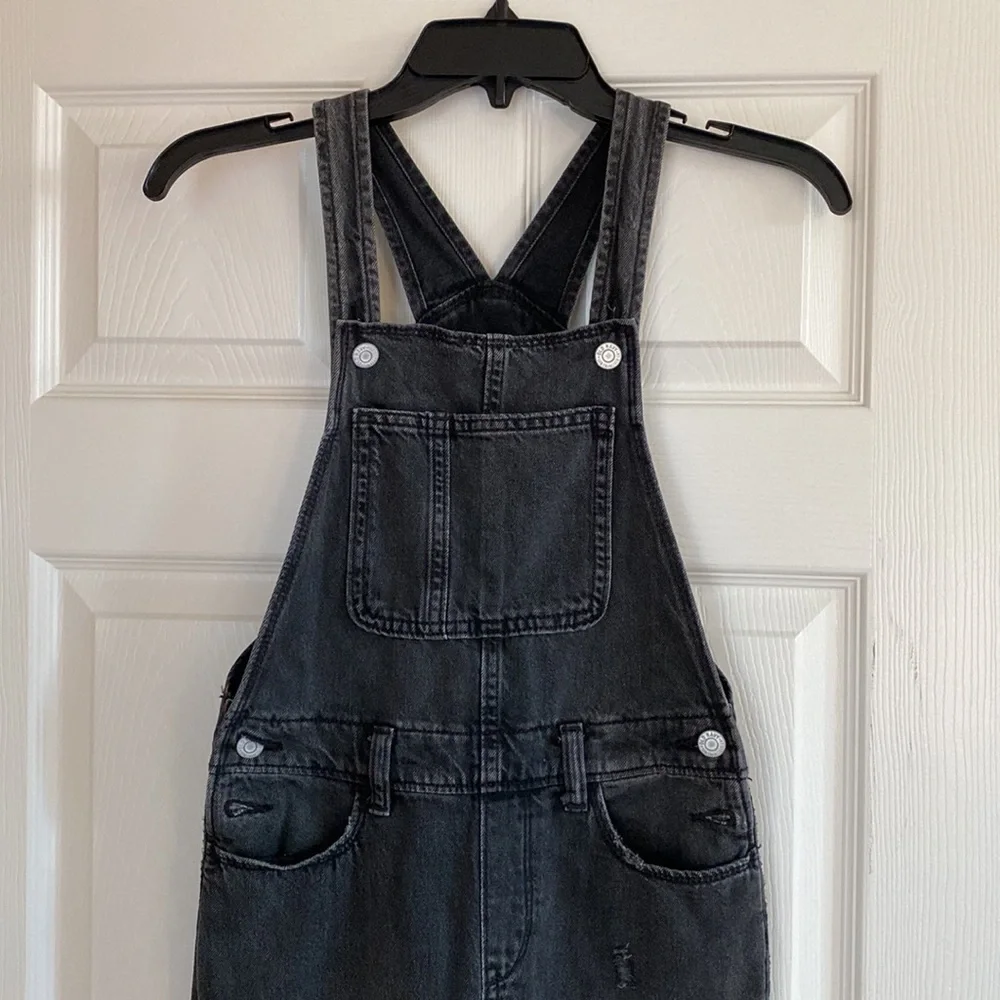 Old Navy girls distressed overalls